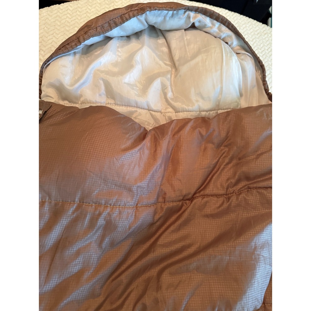 Field & Stream Youth Sleeping Bag Brown Ripstop Hooded Camping Gear
